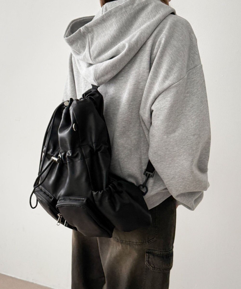 WEGO 【ユニセックス着用ITEM】2ポケットPUドロストナップサック 