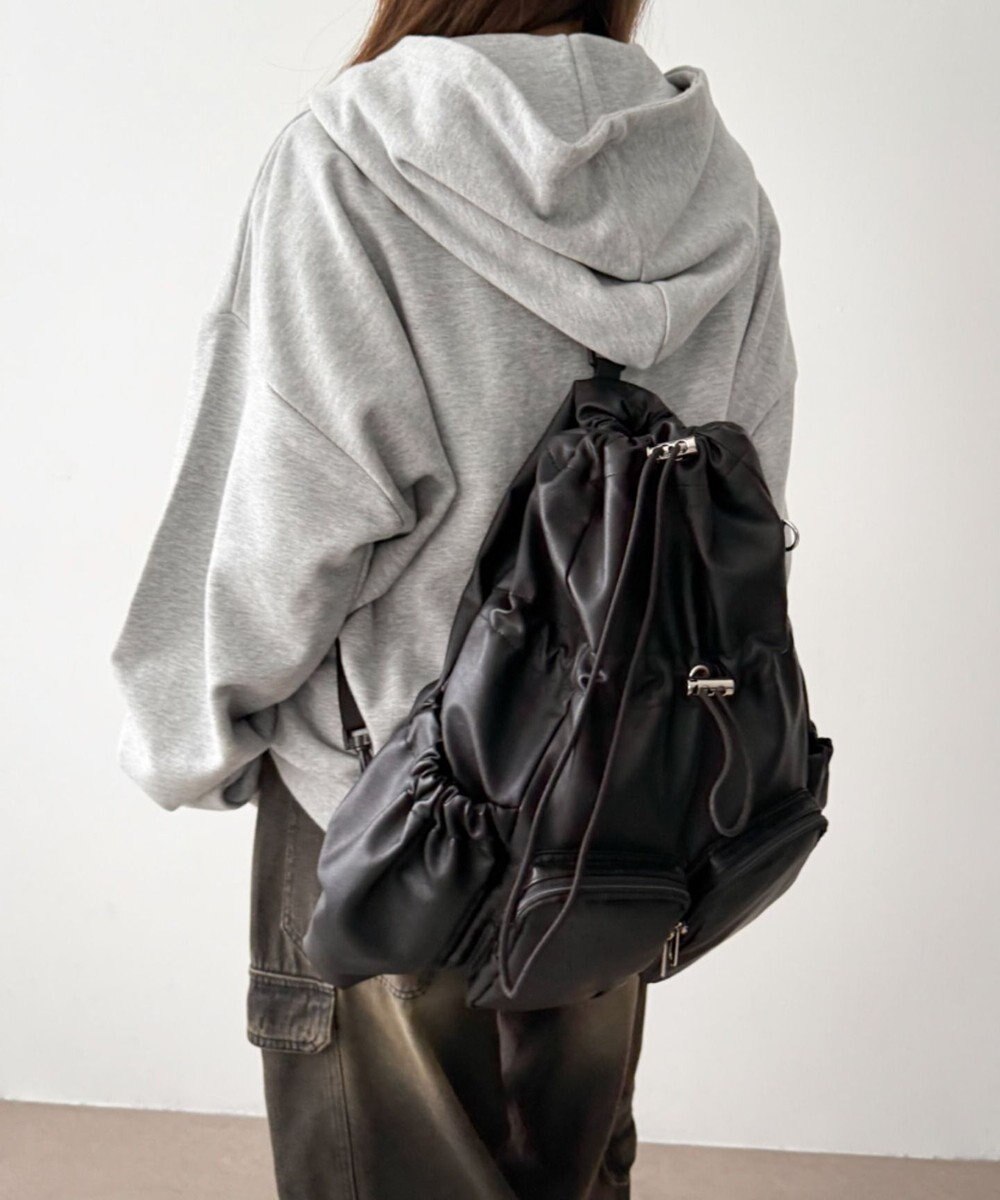 WEGO 【ユニセックス着用ITEM】2ポケットPUドロストナップサック 