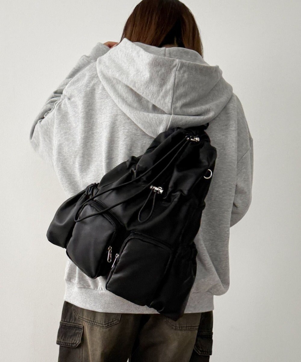 WEGO 【ユニセックス着用ITEM】2ポケットPUドロストナップサック 