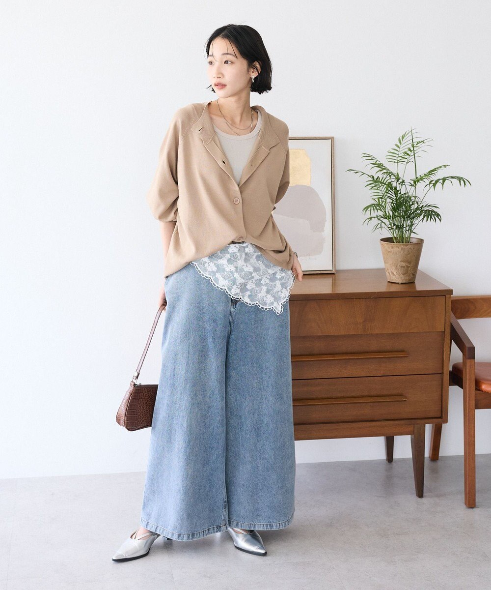 CRAFT STANDARD BOUTIQUE 洗える/UVカット/毛玉軽減 ファンクショナルニットカーディガン 