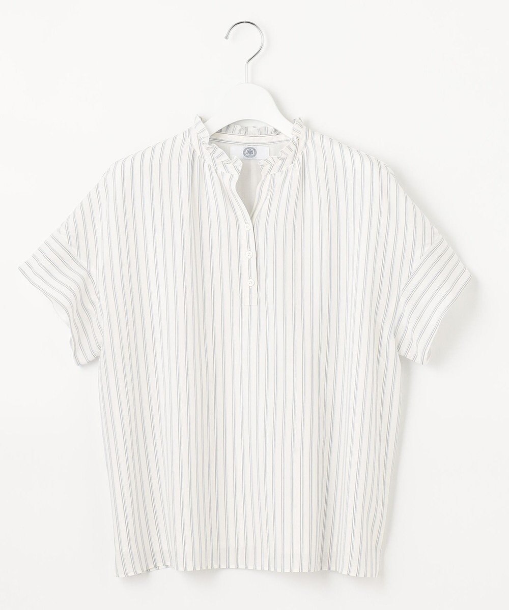 J.PRESS LADIES シアーストライプチェック カットソー 