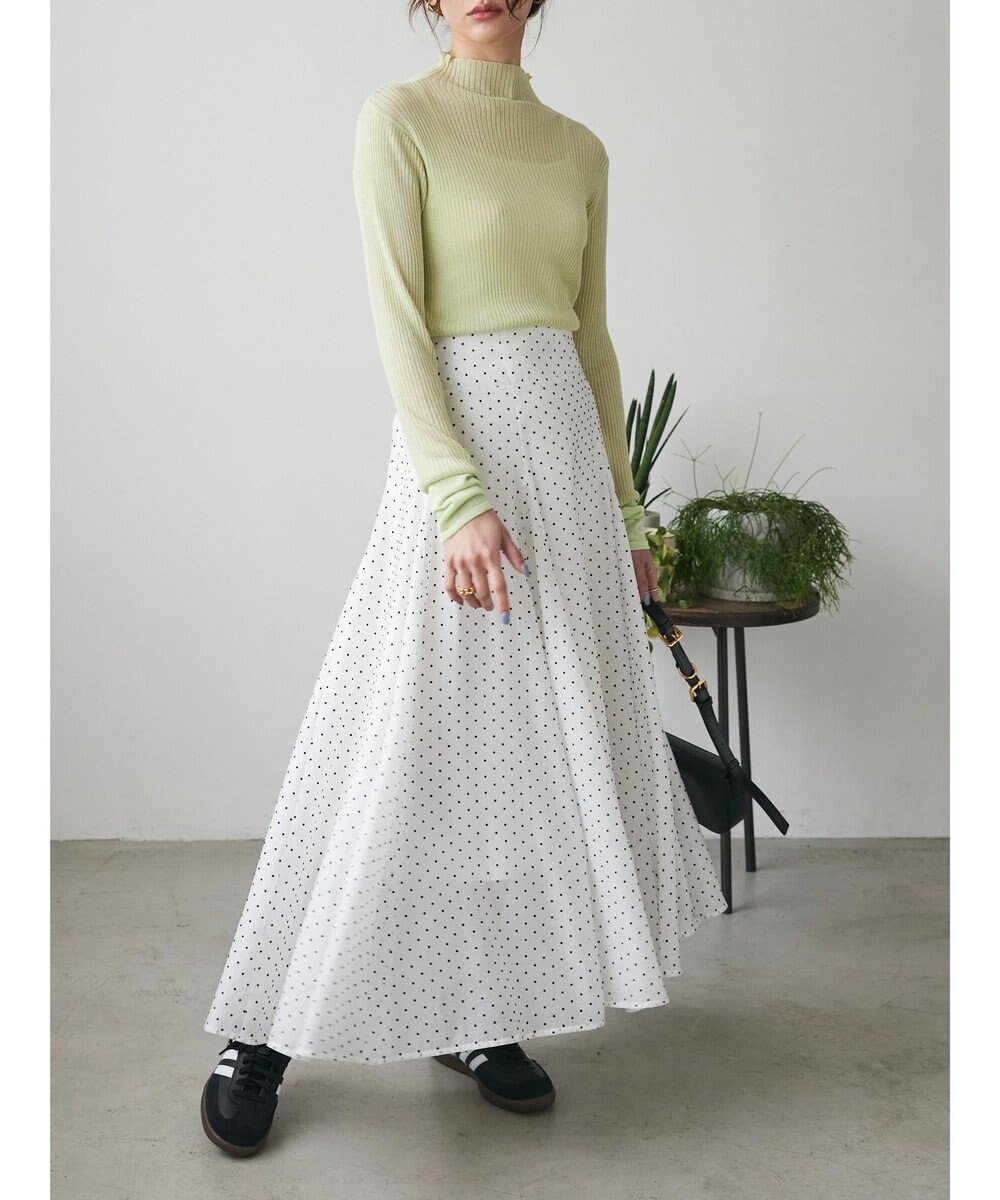 Green Parks AnriettMusee ラメ切替スリーブリブシアーニット 