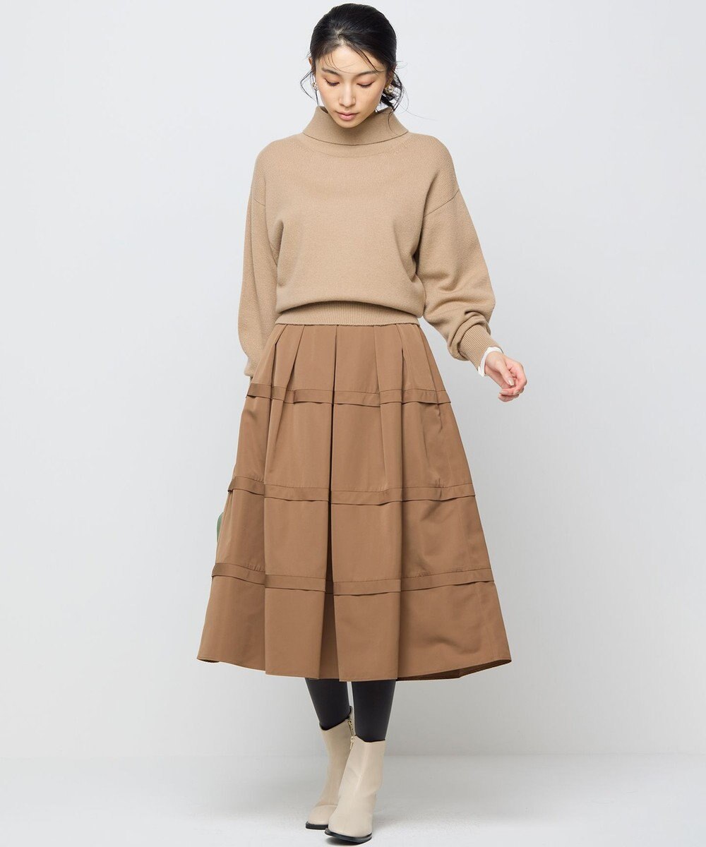 組曲 フリルタフタ フレアスカート 