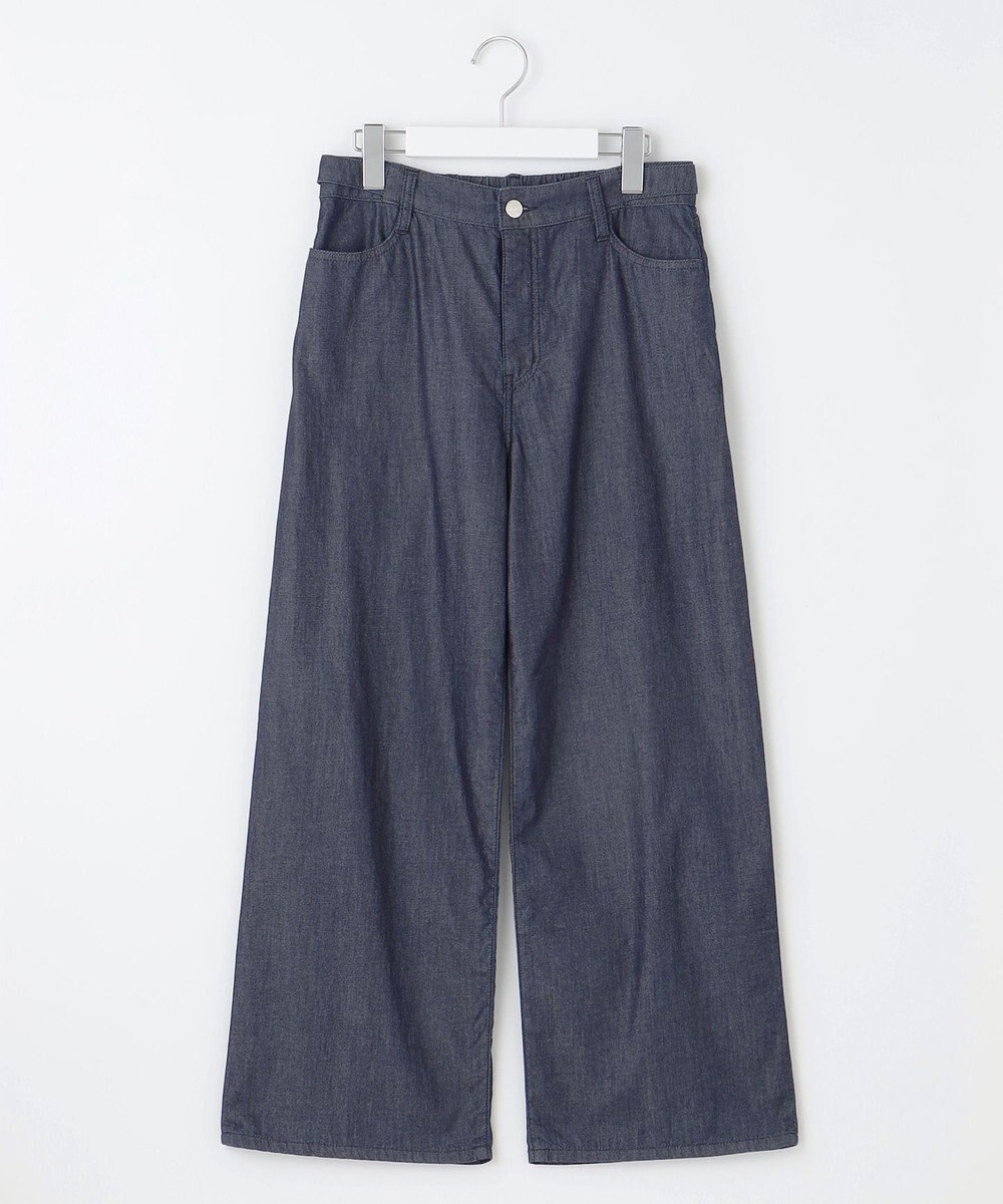 J.PRESS LADIES L 【洗える】4ozライトデニム ワイド パンツ 