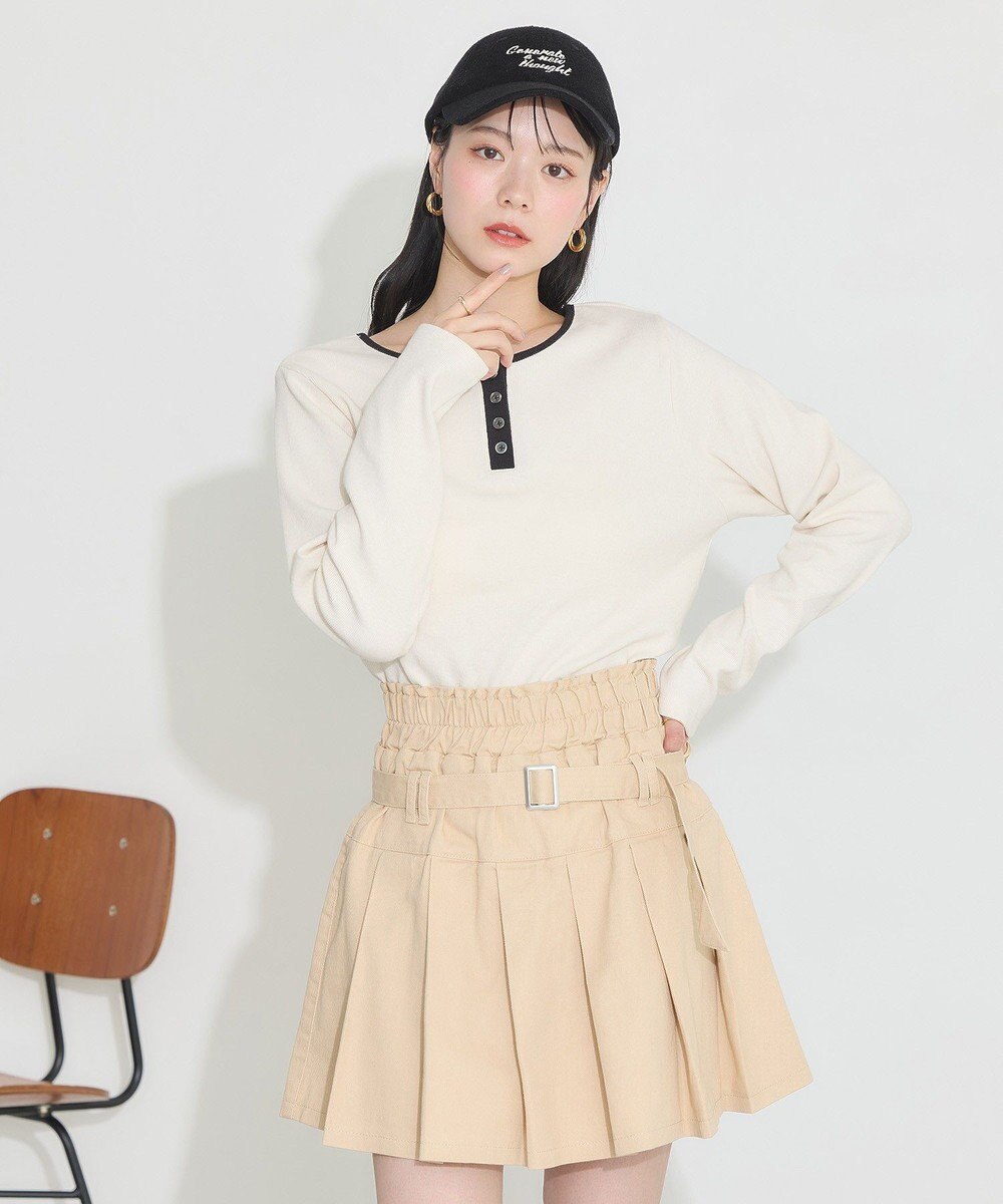 earth music&ecology ２ＷＡＹ釦リブプルオーバー 