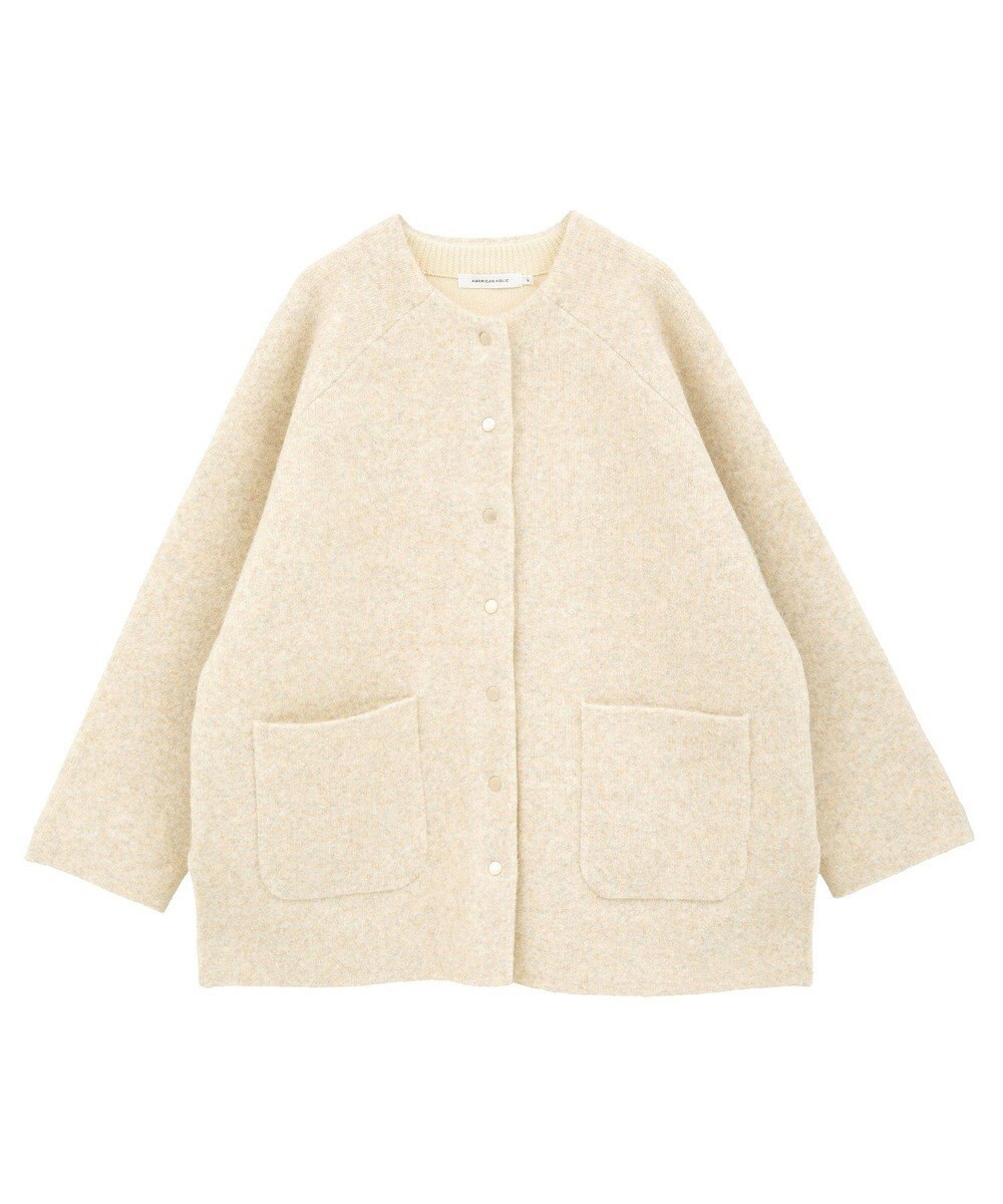 AMERICAN HOLIC Wフェイスラグランニットコーディガン 