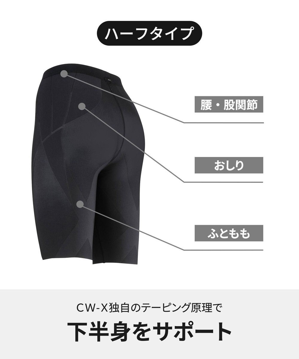 CW-X 【WOMEN】 CW-X レディース スポーツタイツ ハーフ(ひざ上丈) 下半身サポート(股関節・腰・おしり・ふともも) マラソン 球技 HZY695 /ワコール 