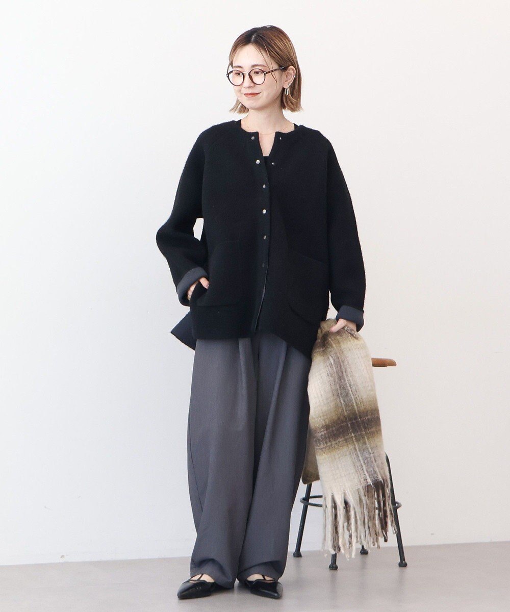 AMERICAN HOLIC Wフェイスラグランニットコーディガン 