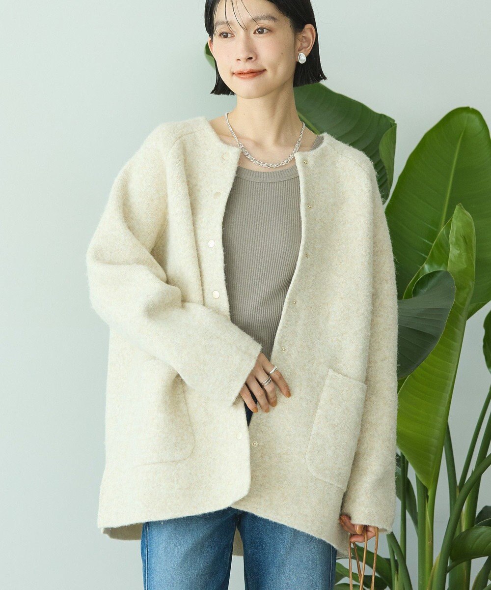 AMERICAN HOLIC Wフェイスラグランニットコーディガン 