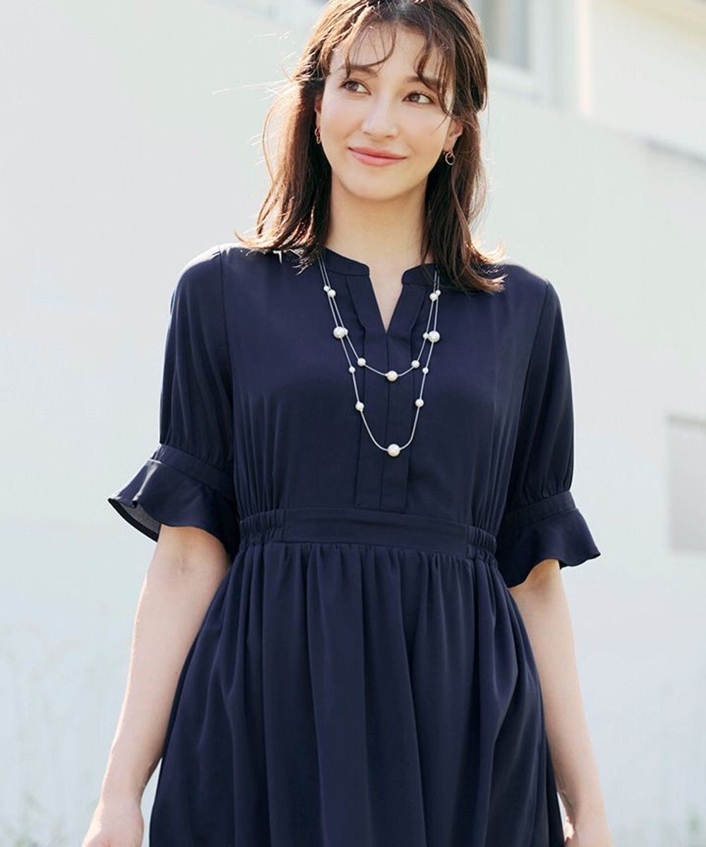 Tiaclasse 【洗える】キャンディースリーブ花柄ワンピース 