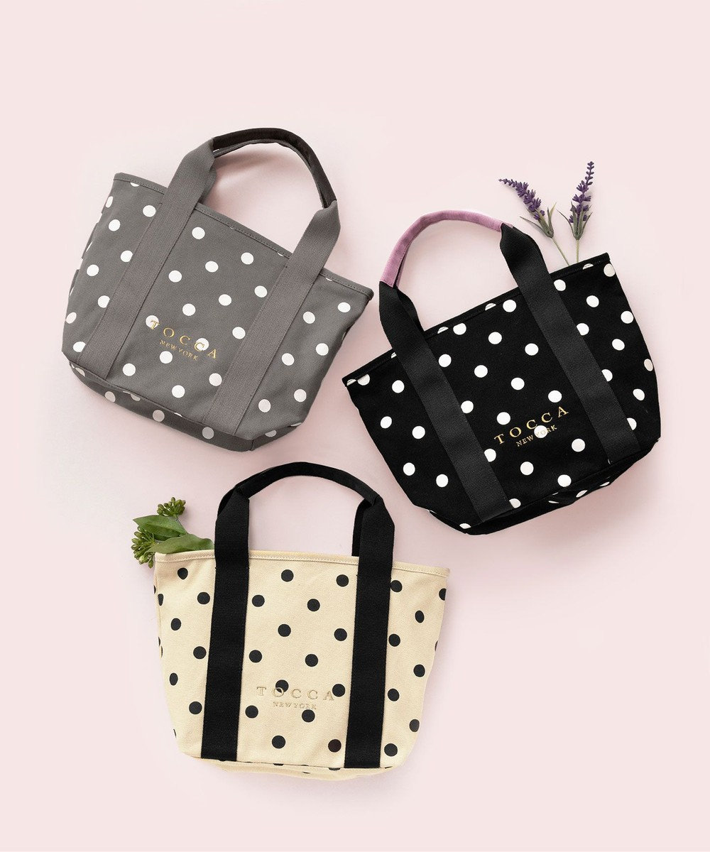 TOCCA 【WEB＆一部店舗限定】TOCCA DOT CANVAS TOTE トートバッグ ブラック系