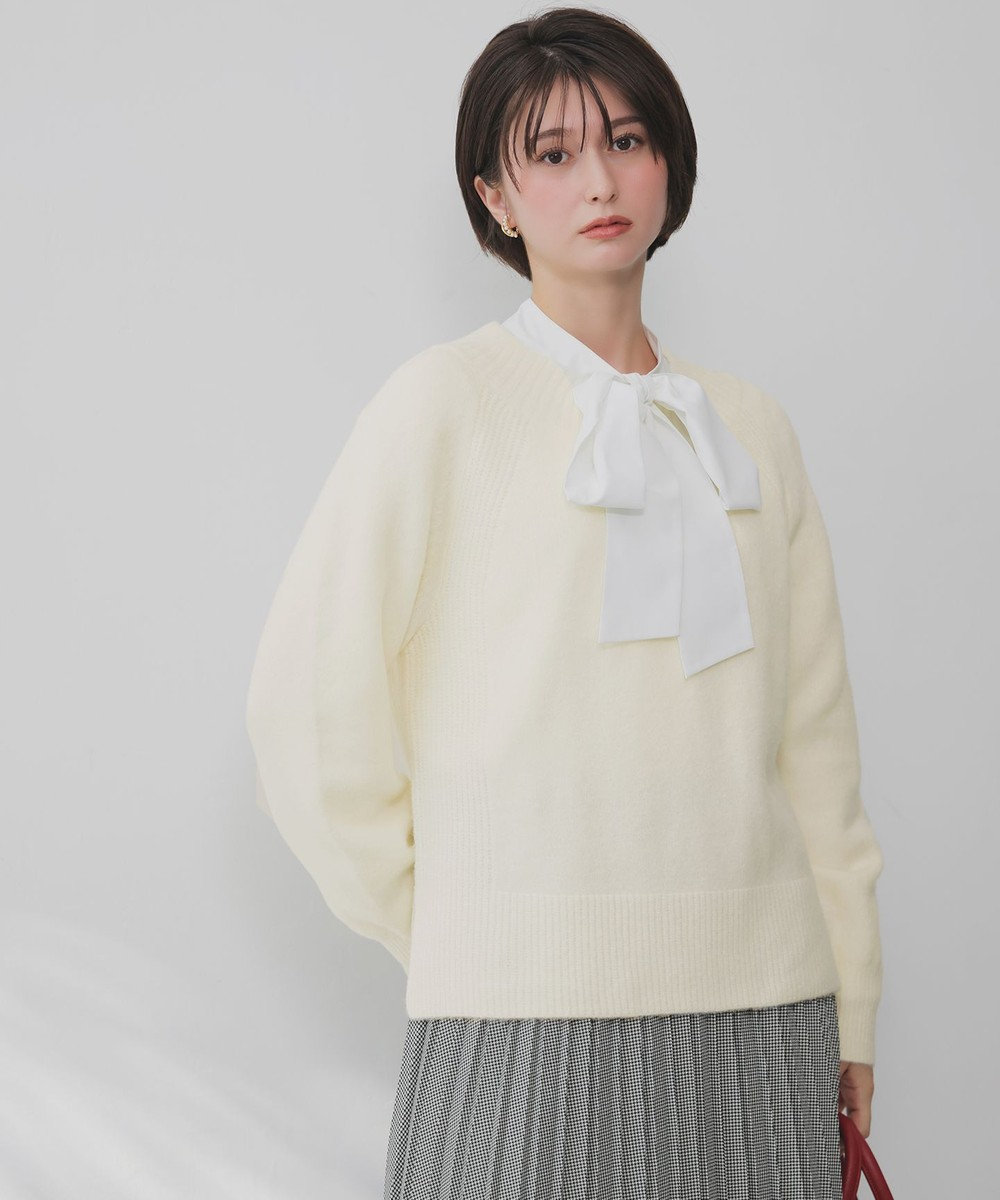 ANY SIS ボートネックAir ニット 