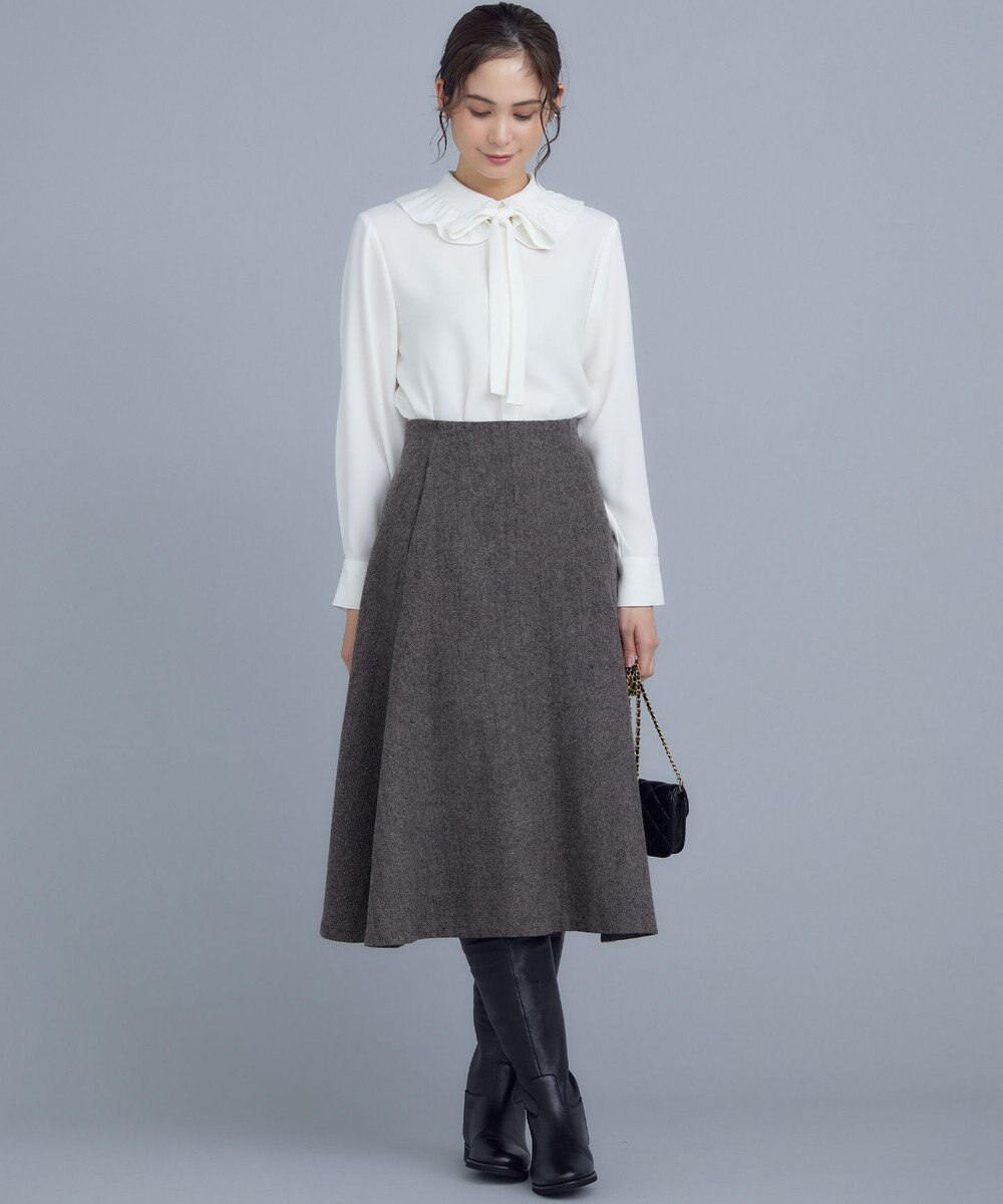 組曲 シックツイード フレアスカート 