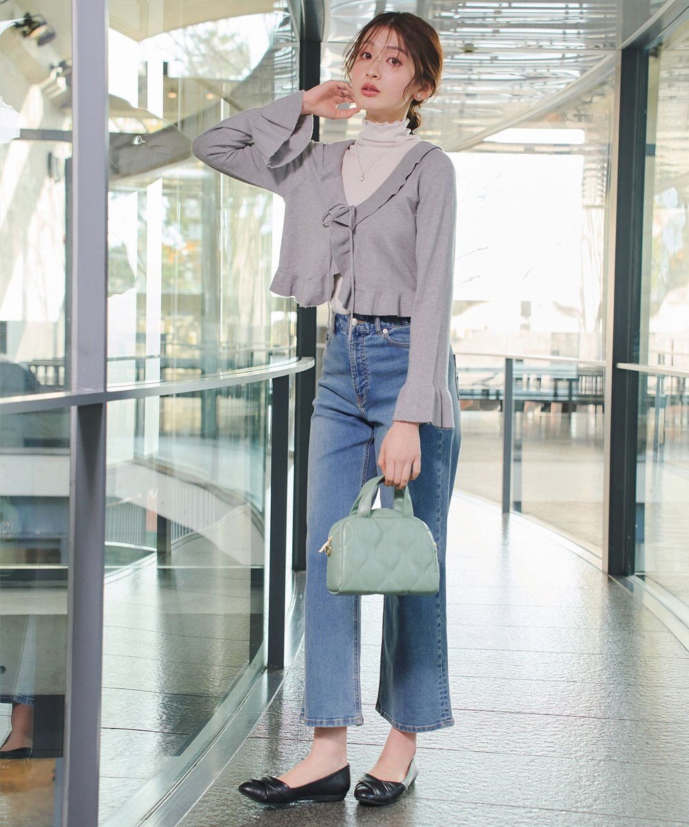 Tiaclasse フリルリボンカーディガン 