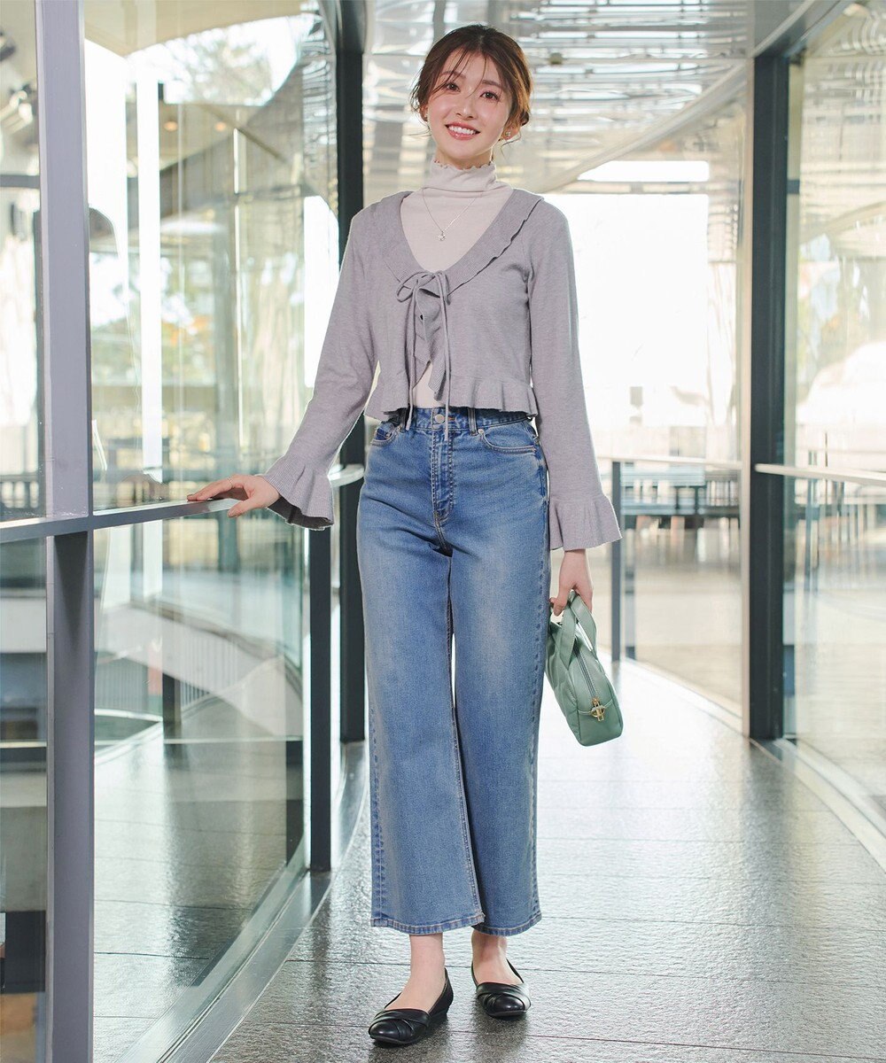 Tiaclasse フリルリボンカーディガン 