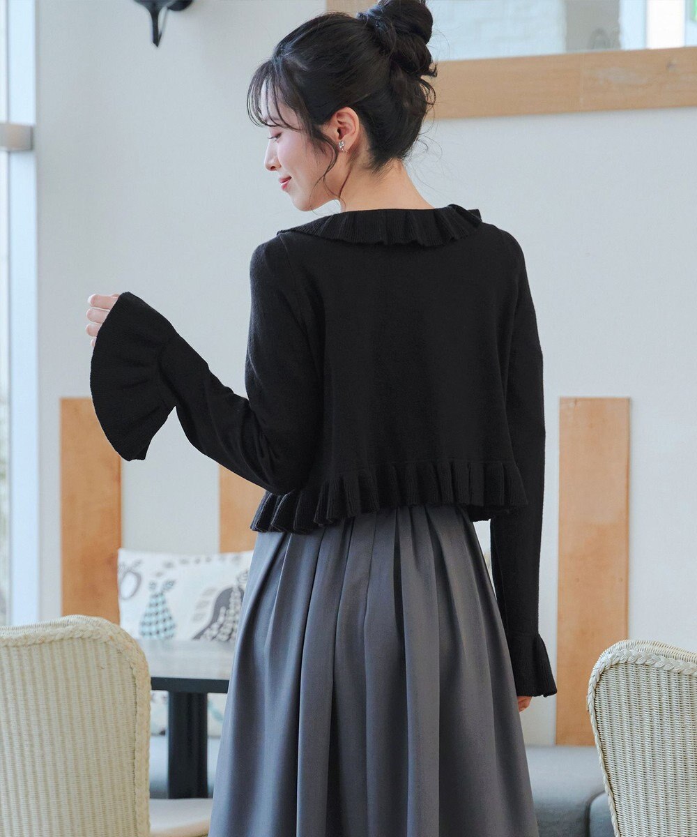 Tiaclasse フリルリボンカーディガン 