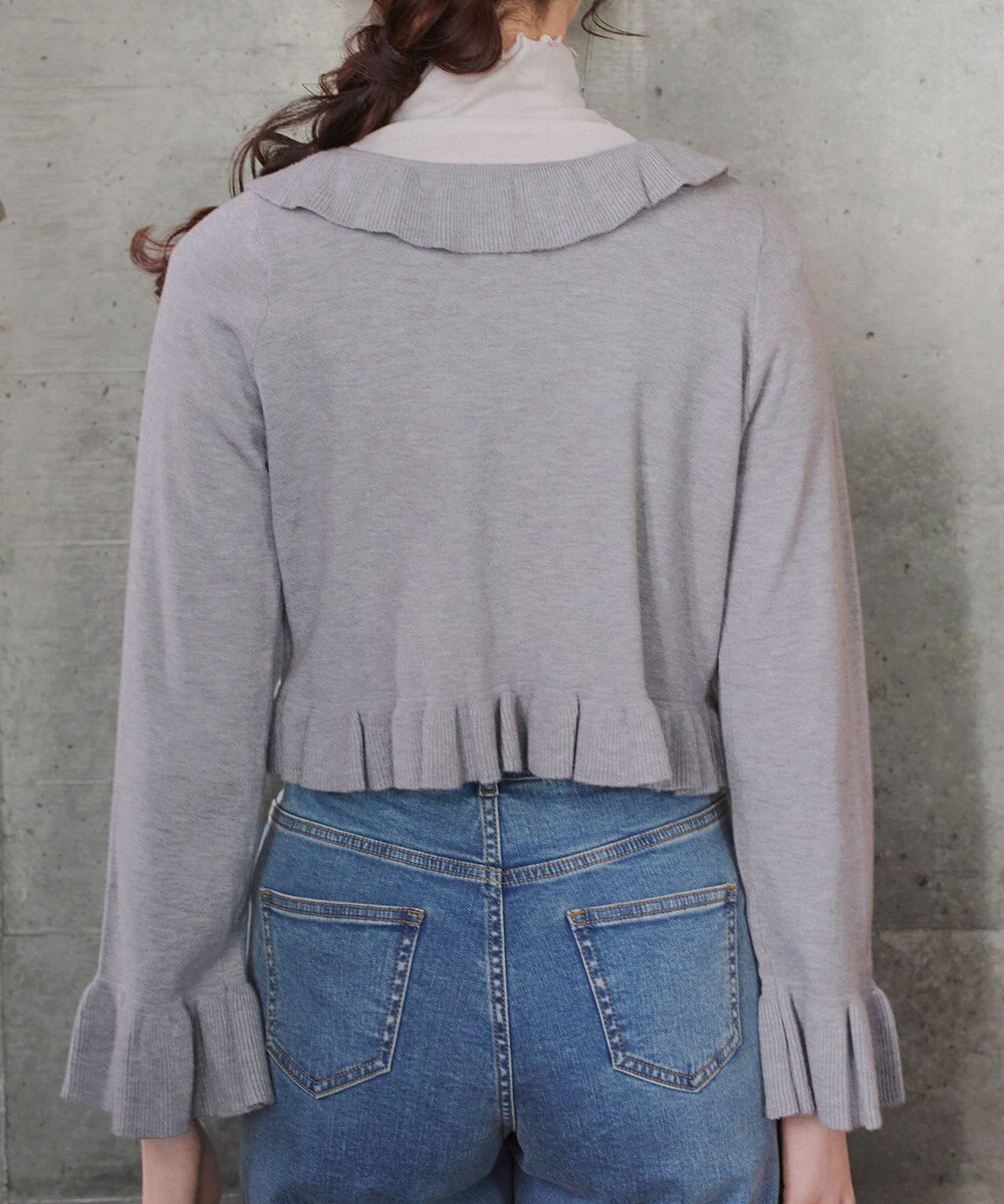 Tiaclasse フリルリボンカーディガン 