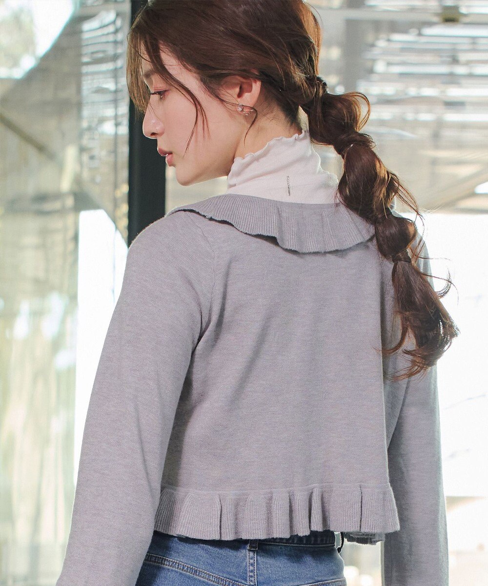 Tiaclasse フリルリボンカーディガン 