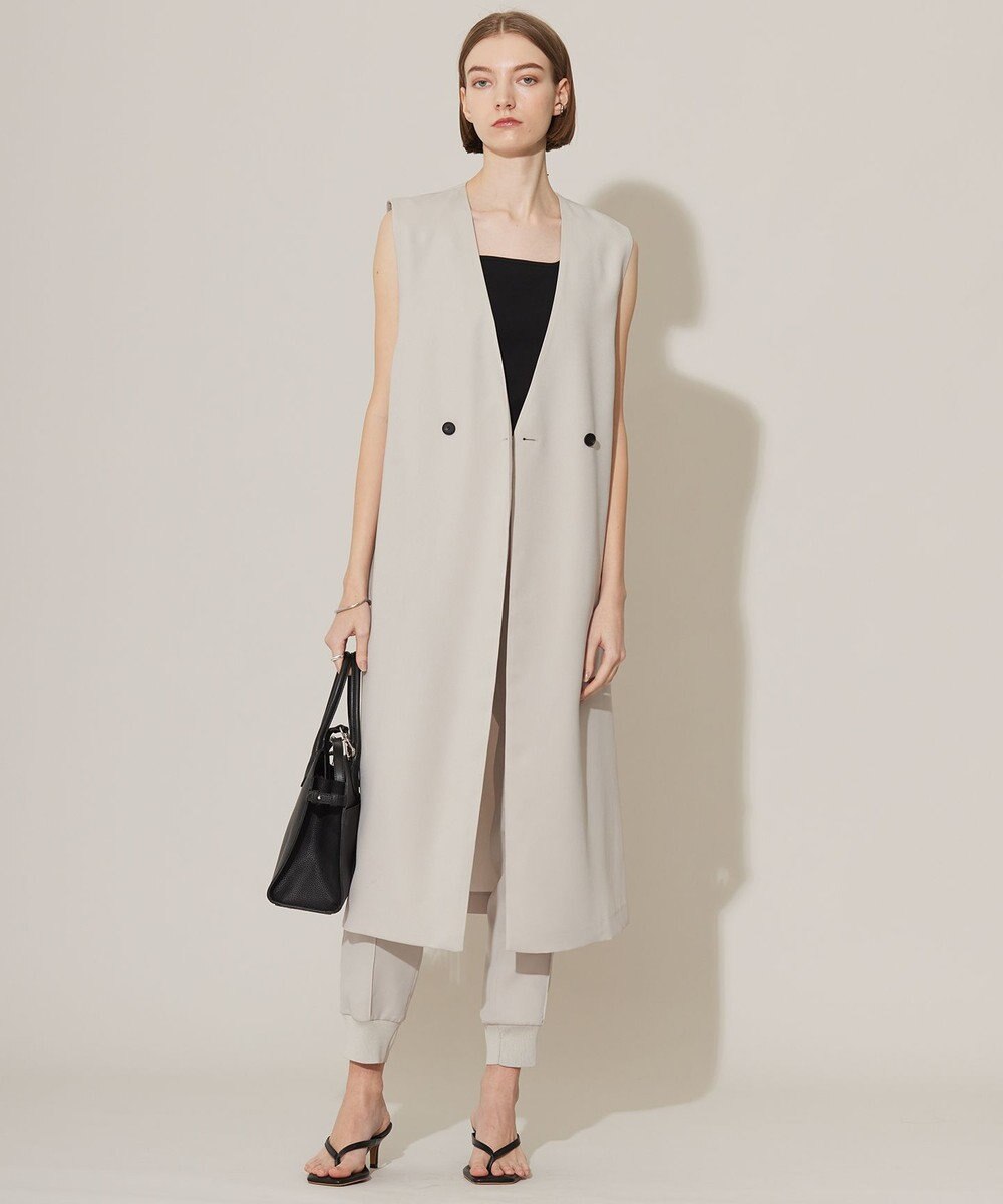 ICB 【接触冷感・UVケア・速乾・洗える】FluidBackSatin ロングジレ 