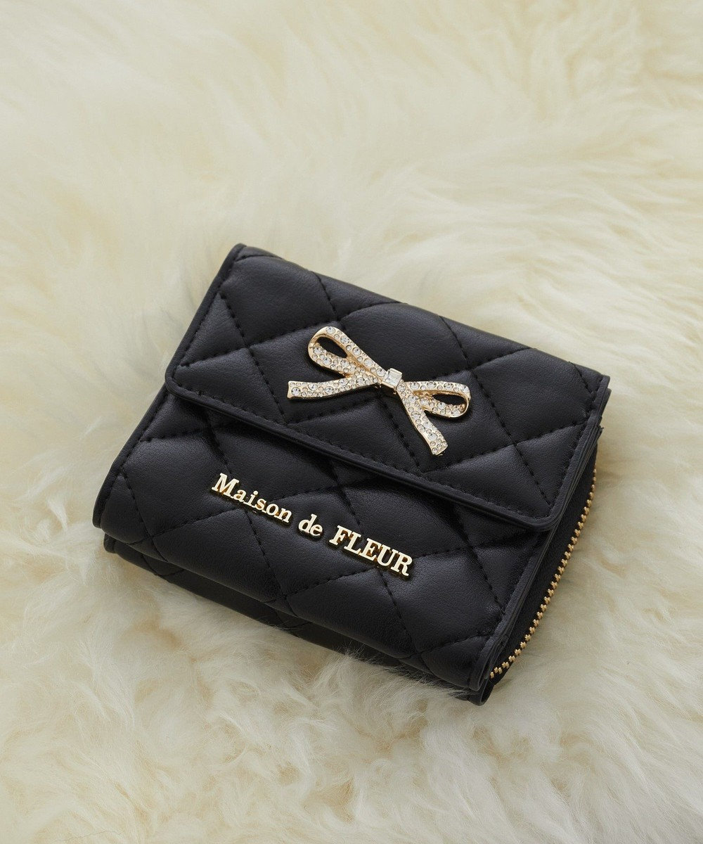 Maison de FLEUR リボンビジューウォレット 