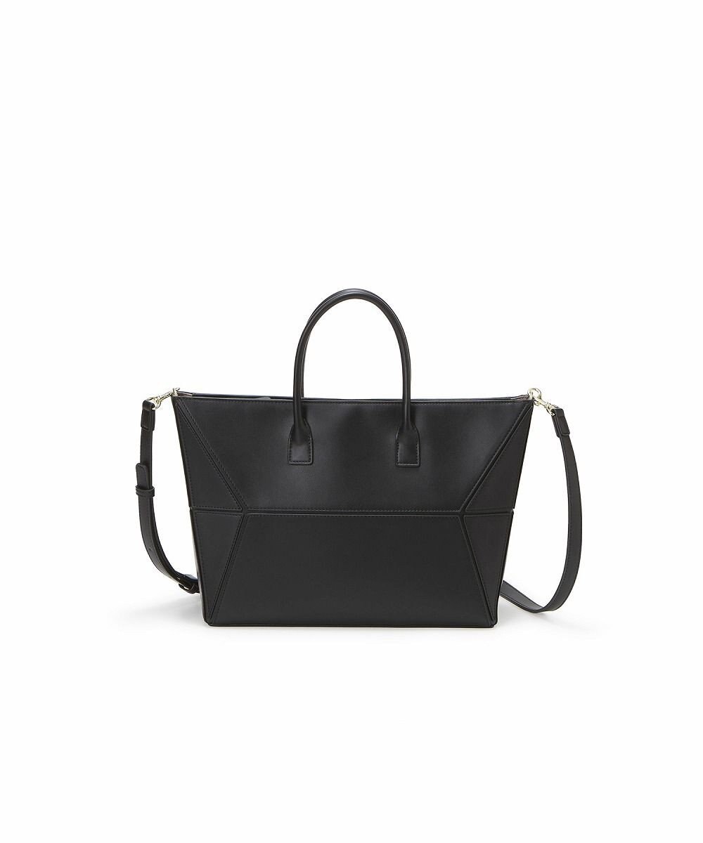 TOPKAPI 【TREASURE TOPKAPI】フェイクレザー ジオメトリック ショルダー付 トートバッグ 