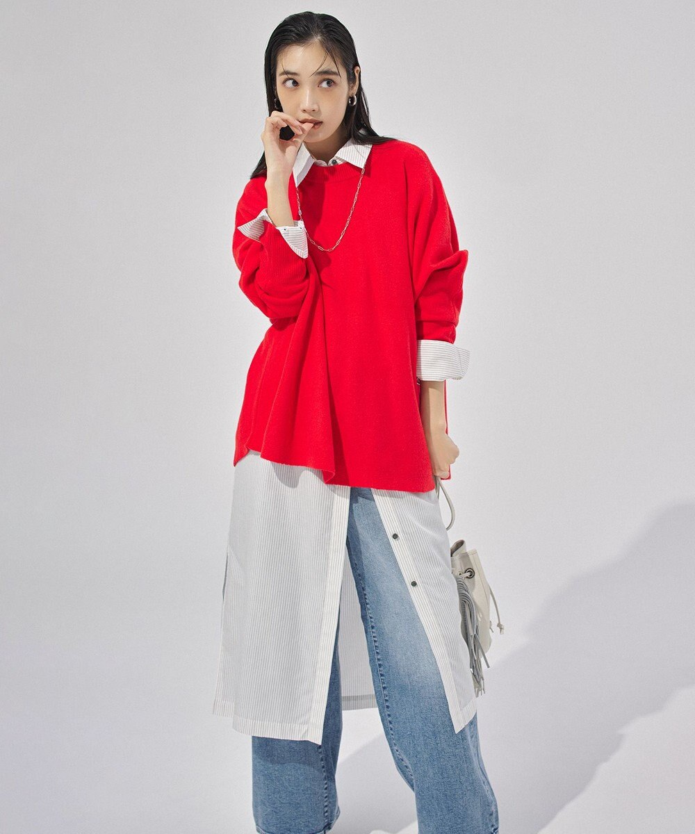 UNFILO ふわふわニット ラウンドヘム 