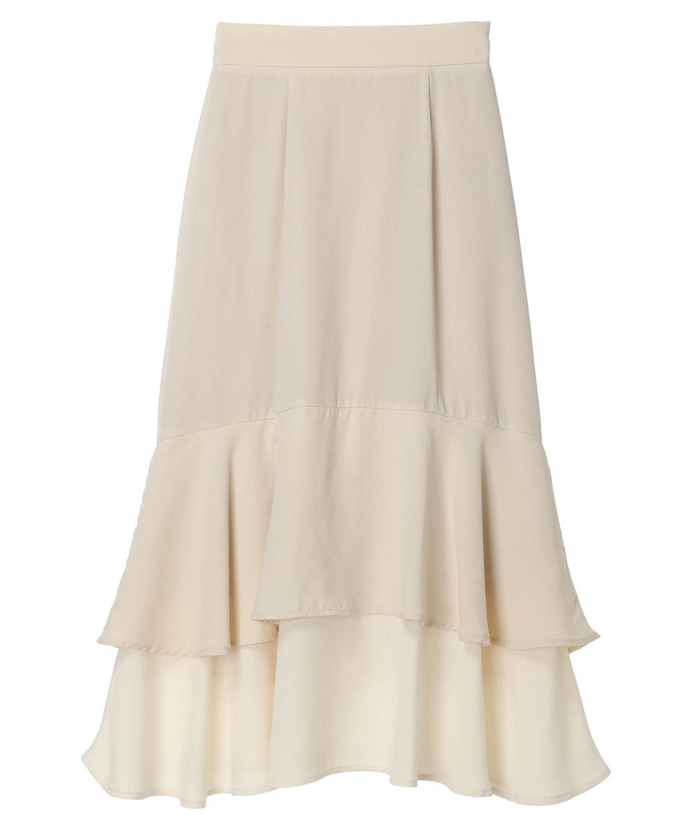 earth music&ecology バイカラーラッフルヘムスカート 