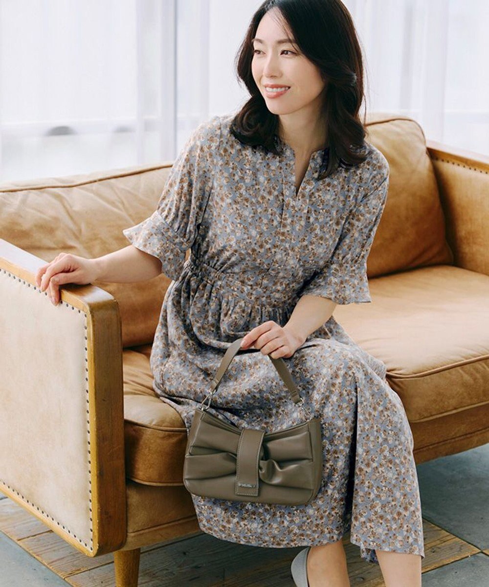 Tiaclasse 【洗える】キャンディースリーブ花柄ワンピース 