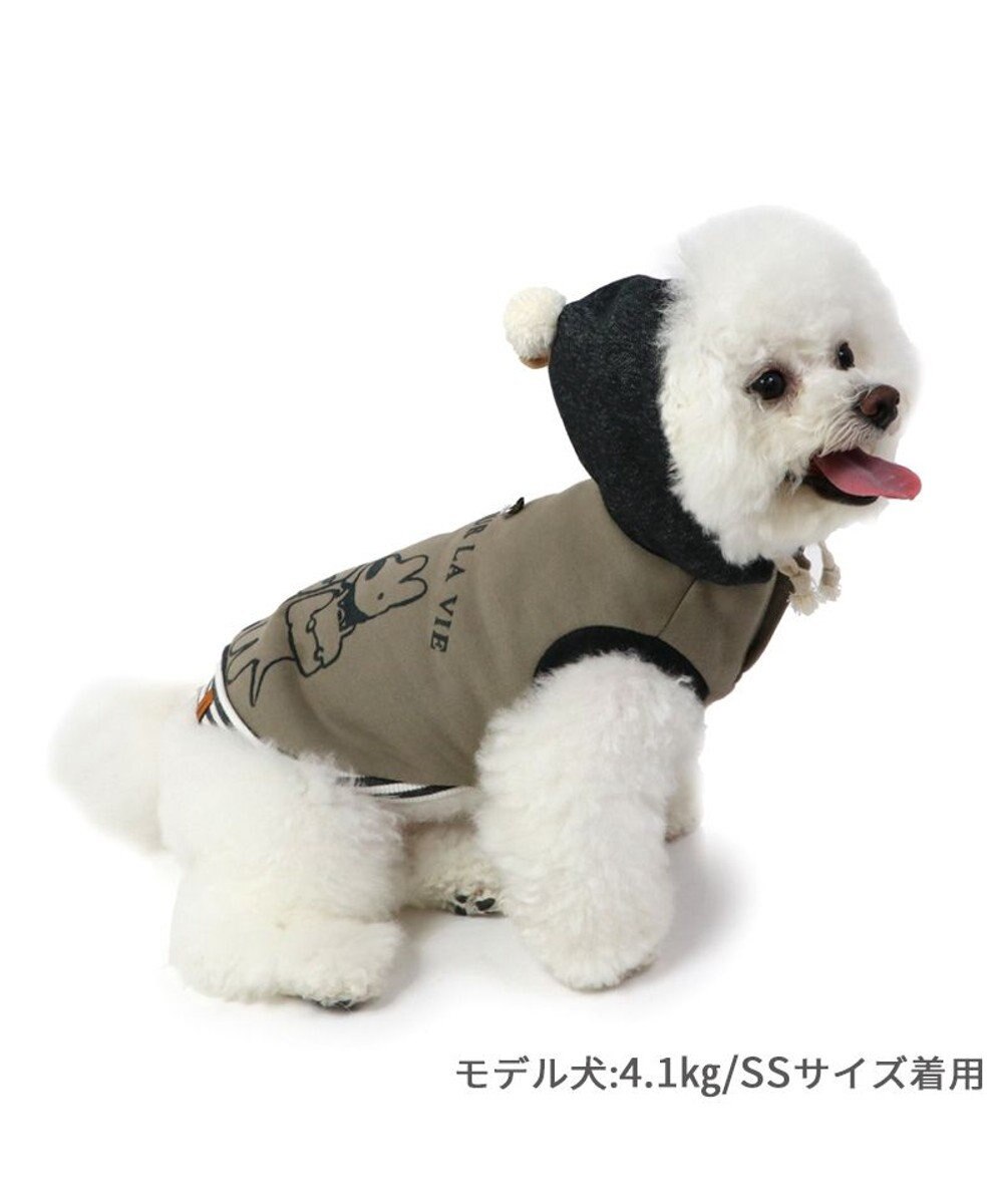 PET PARADISE リサとガスパール モノクロ パーカー 【小型犬】 