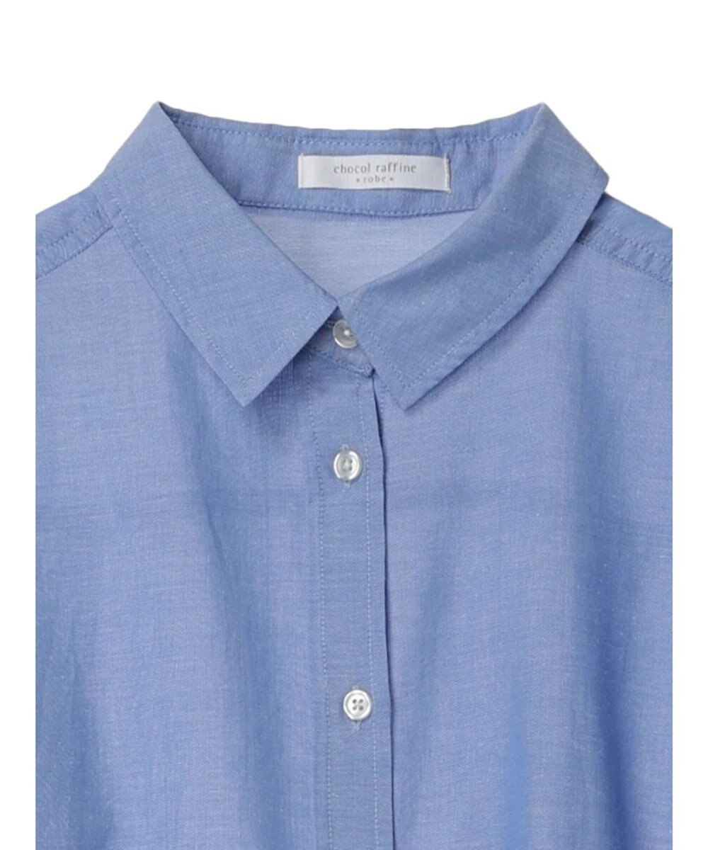 Green Parks 綿麻混タブ付オーバーサイズシャツチュニック 