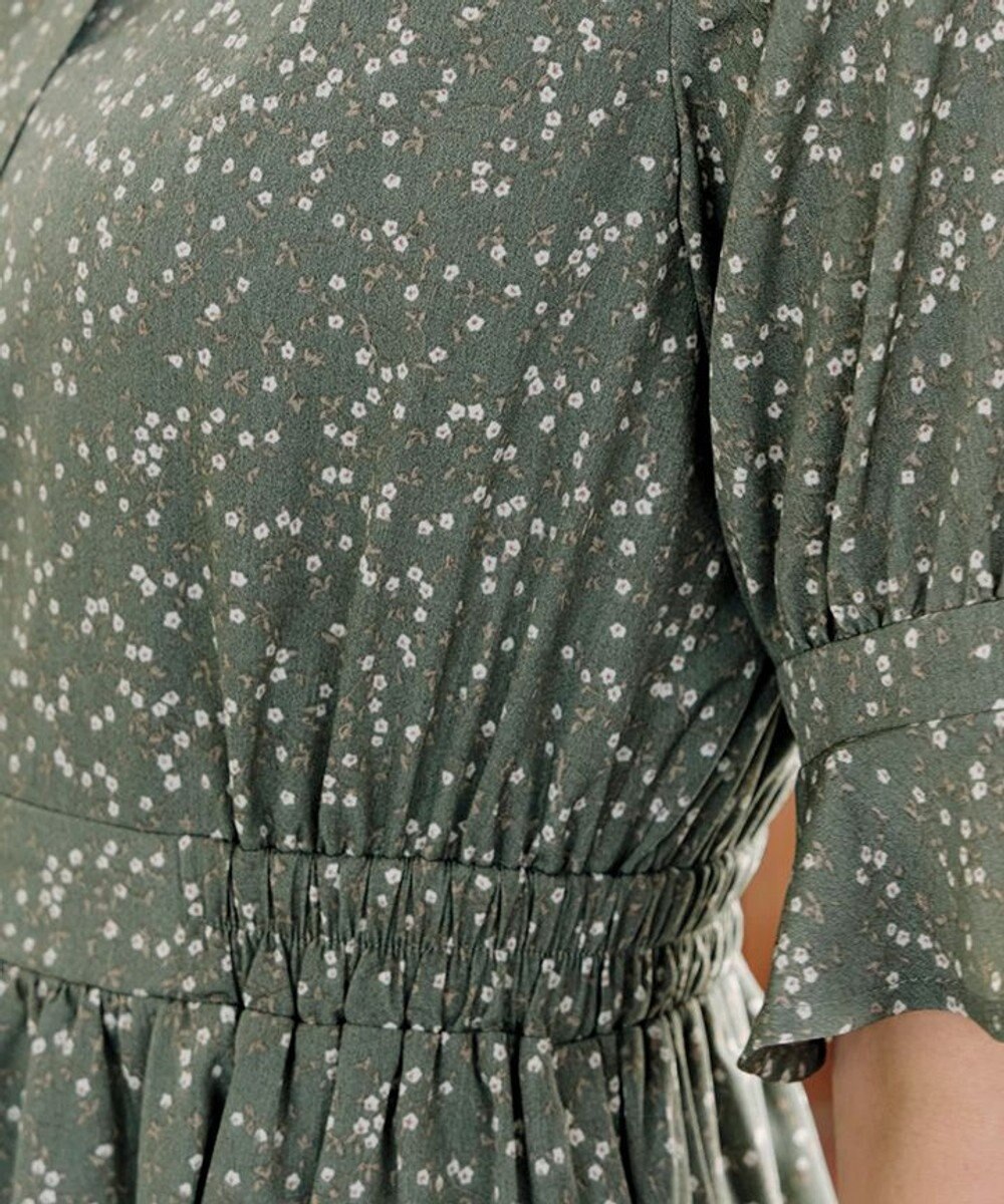 Tiaclasse 【洗える】キャンディースリーブ花柄ワンピース 