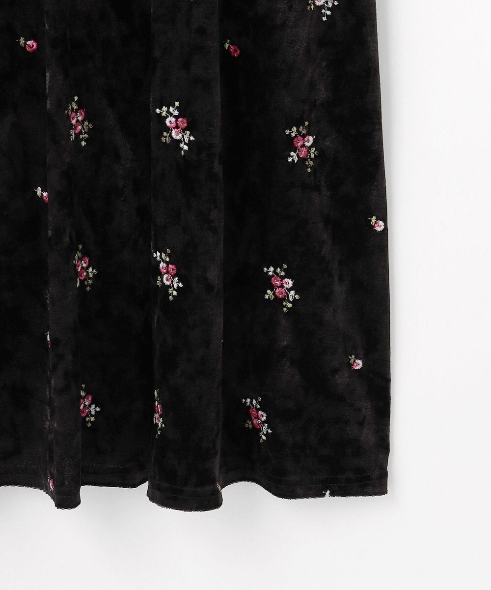 Feroux 刺繍入りベロアキャミソール ワンピース 