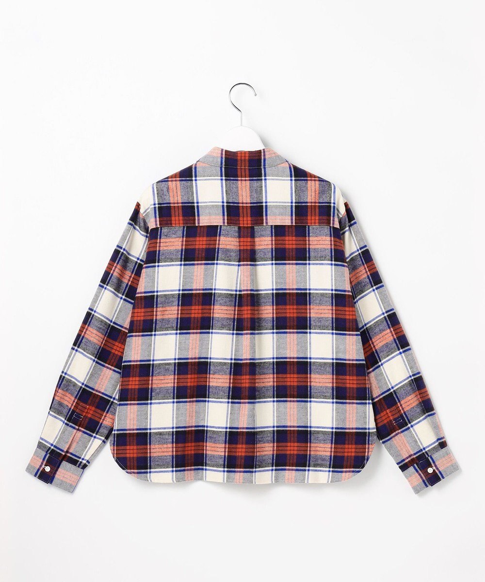 J.PRESS LADIES コットン起毛タータンチェック ショート丈 シャツ ブラウス 