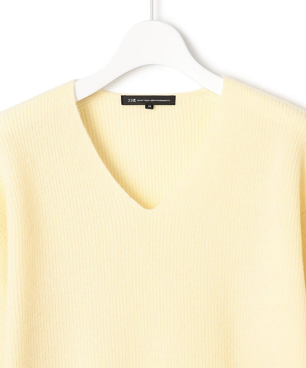 23区 S 【洗える】ウールカシミヤ Vネック ニット 