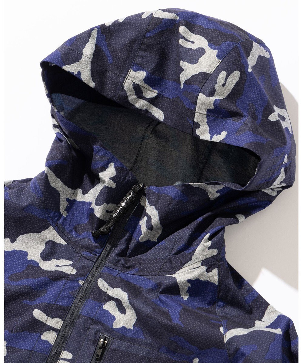 JOSEPH ABBOUD MOUNTAIN 【ストレッチ/軽量/撥水/ポケッタブル】エンボスカモフラージュ パーカー 