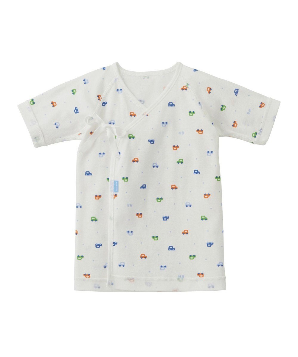 MIKI HOUSE HOT BISCUITS 【50-60cm】 フライス 短肌着 プリント柄 