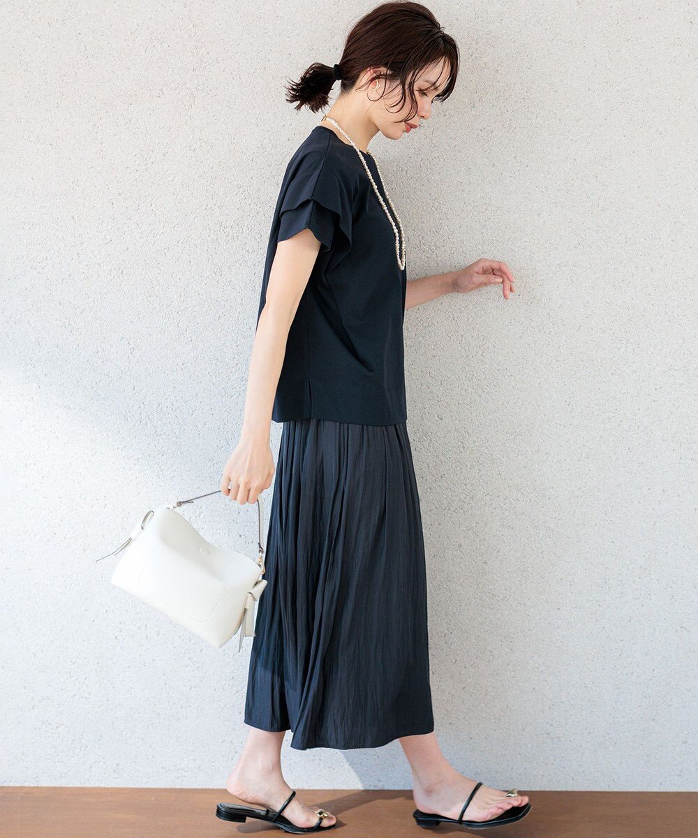 組曲 ギャザーライトデシン パンツ 