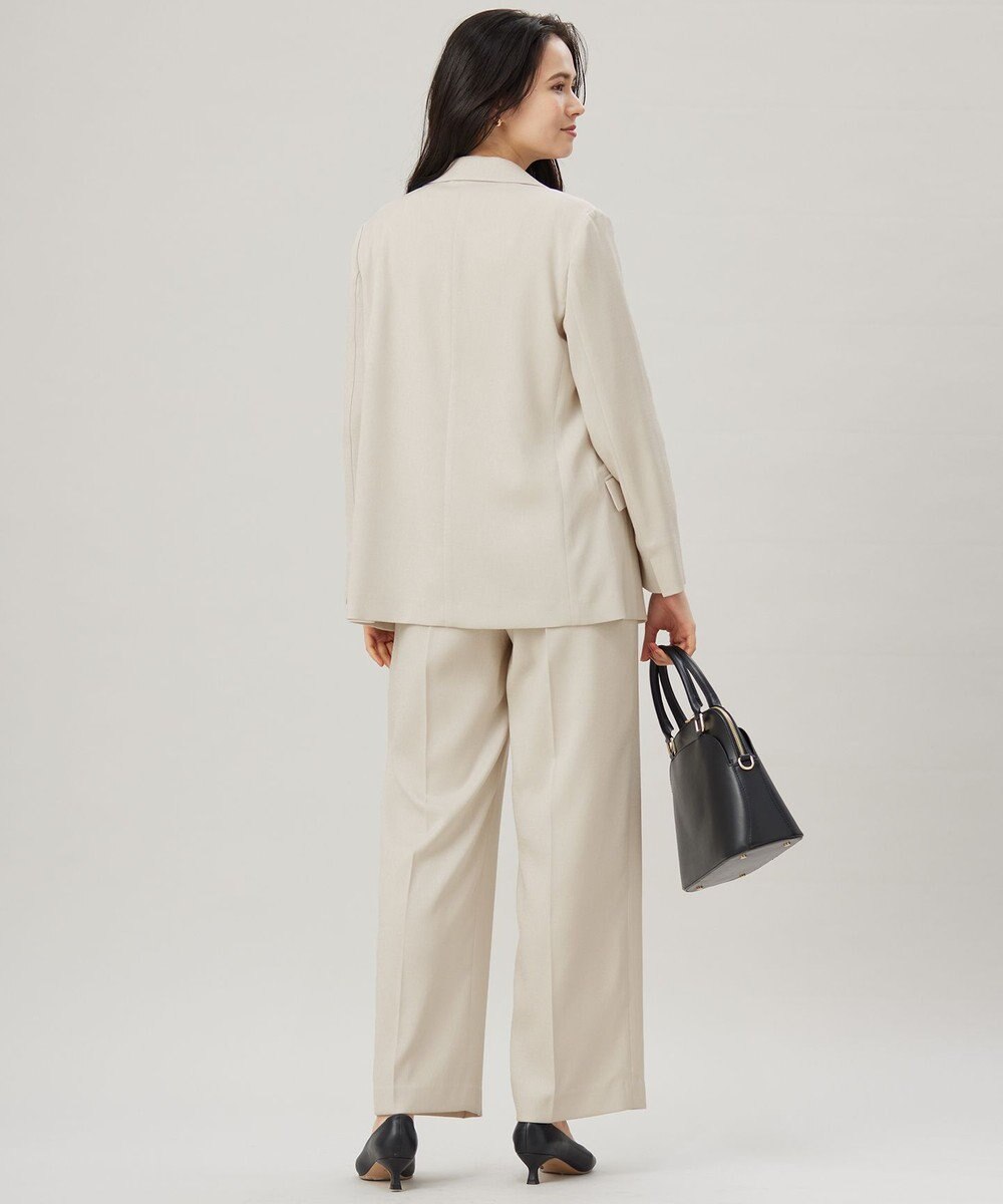 自由区 【ドラマ「明日はもっと いい日になる」着用】【セットアップ対応・接触冷感・洗える】リネンライクシンセティックテーラード ジャケット 