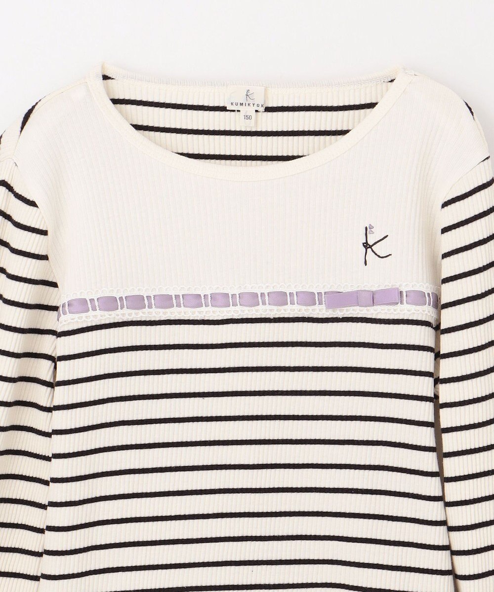 組曲 KIDS 【150-160㎝】レースボーダー トップス 