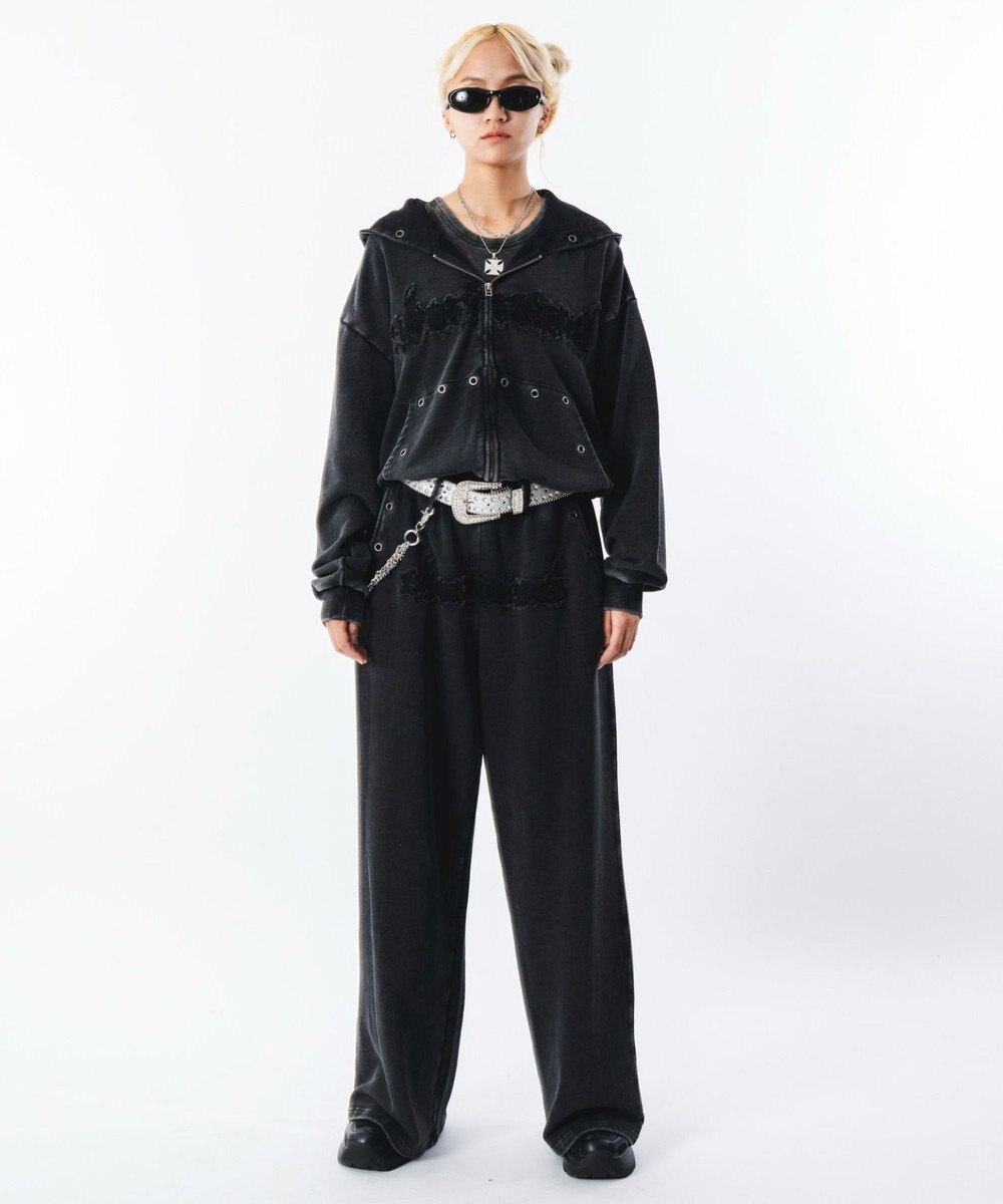 WEGO 【ユニセックス着用ITEM】ブリーチハトメZIPパーカー 