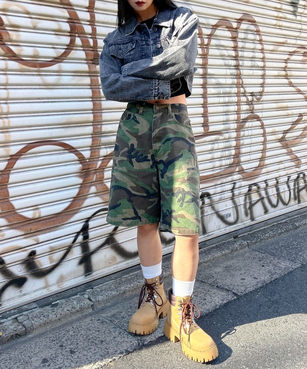 WEGO ヴィンテージウォッシュショートデニムジャケット 