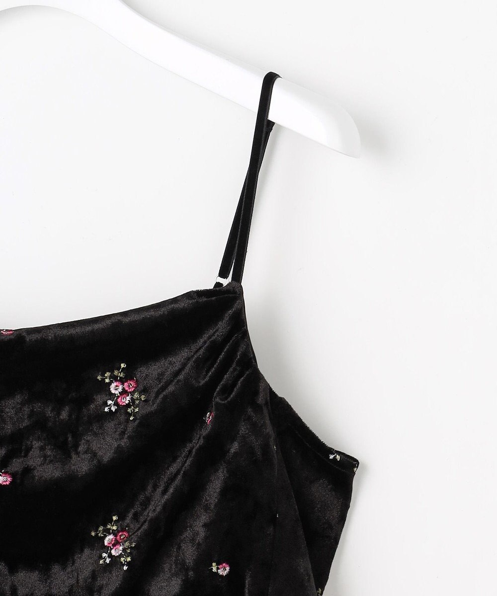 Feroux 刺繍入りベロアキャミソール ワンピース 