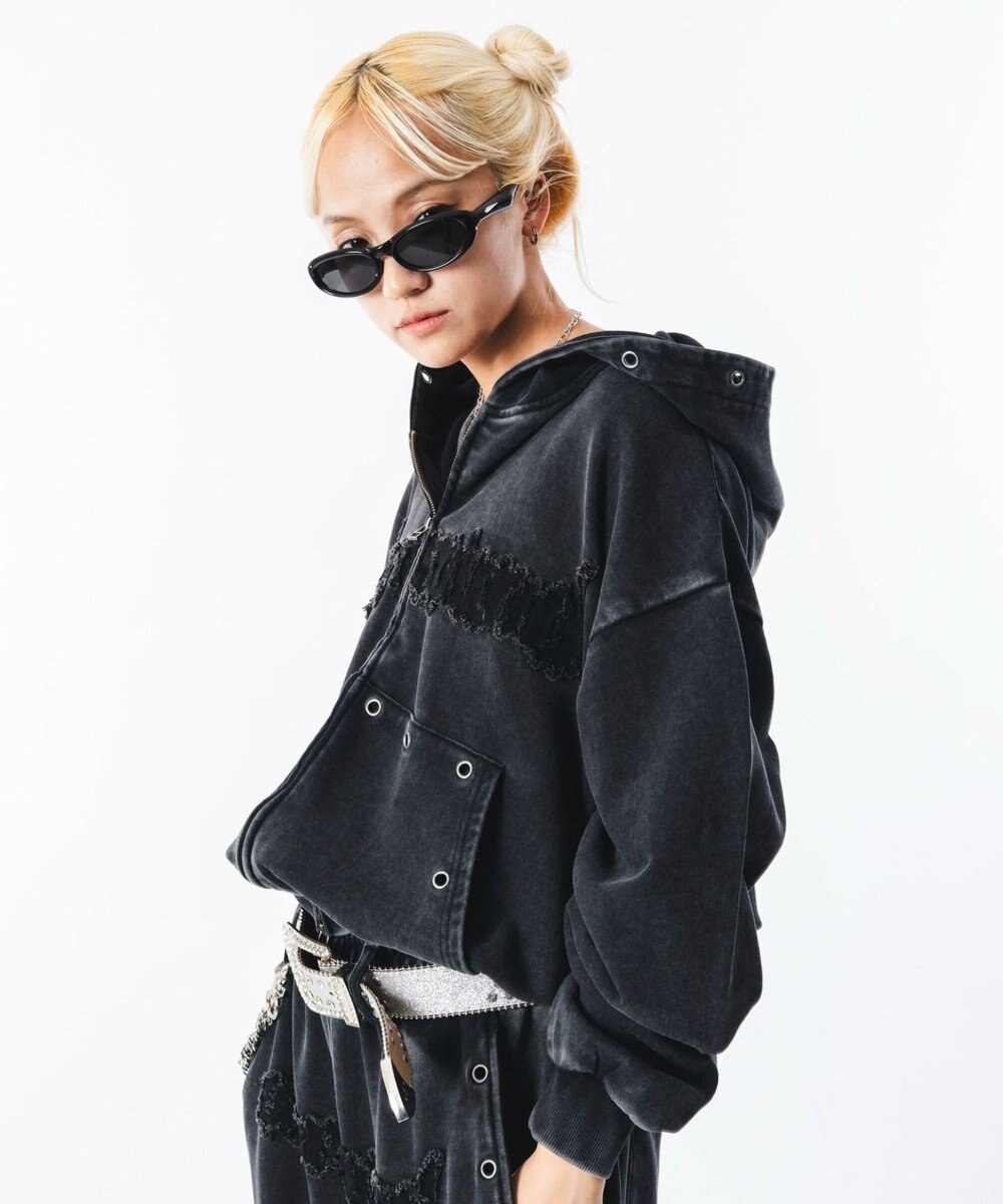 WEGO 【ユニセックス着用ITEM】ブリーチハトメZIPパーカー 