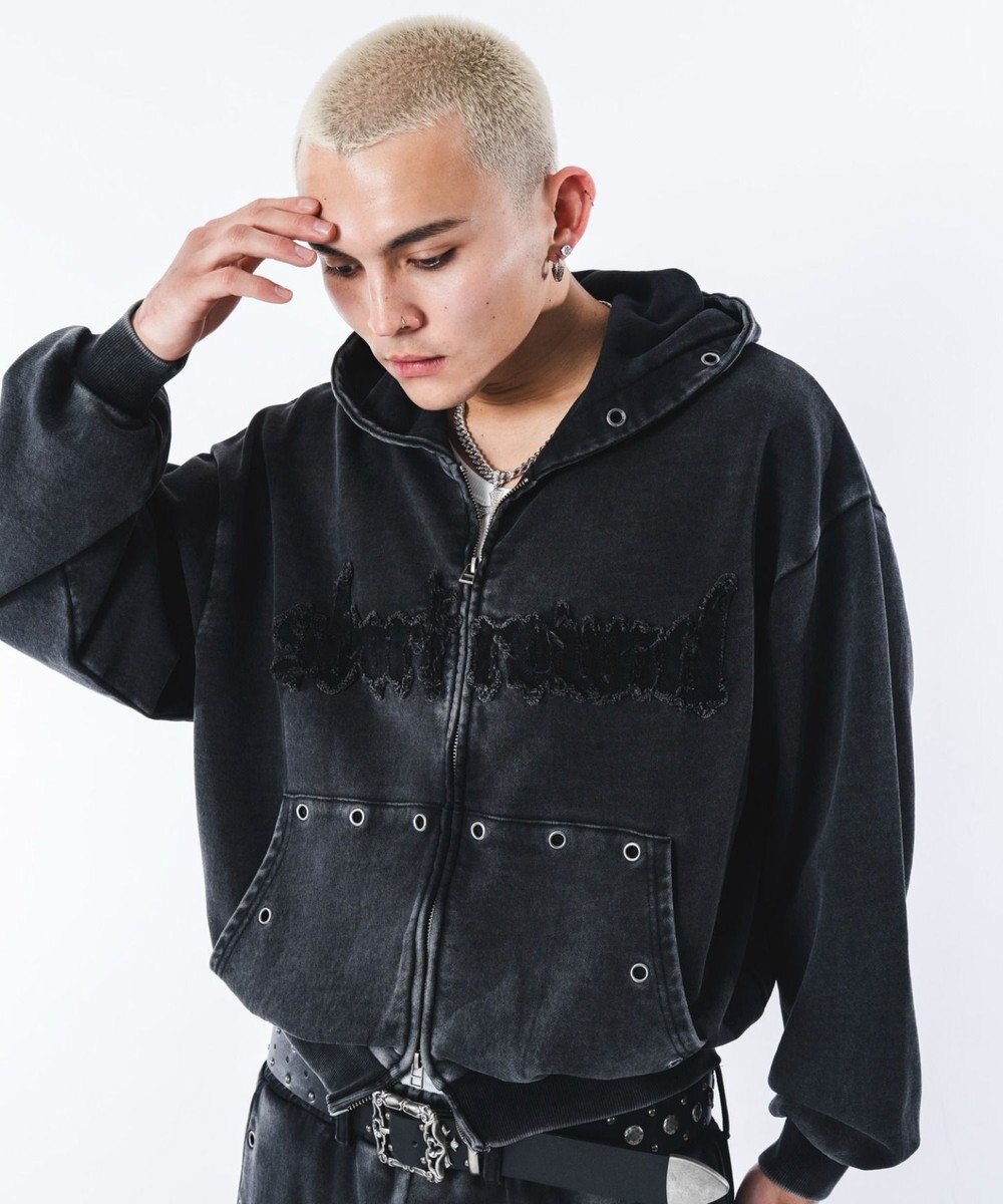 WEGO 【ユニセックス着用ITEM】ブリーチハトメZIPパーカー 