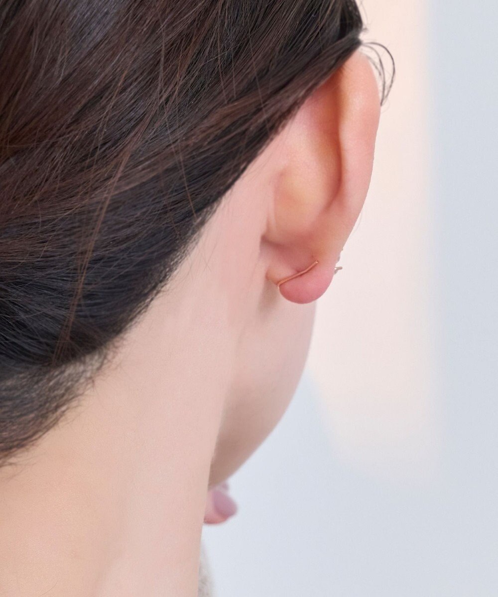 Phoebe リーフグレースビジューピアス&イヤリング　ローズゴールド 