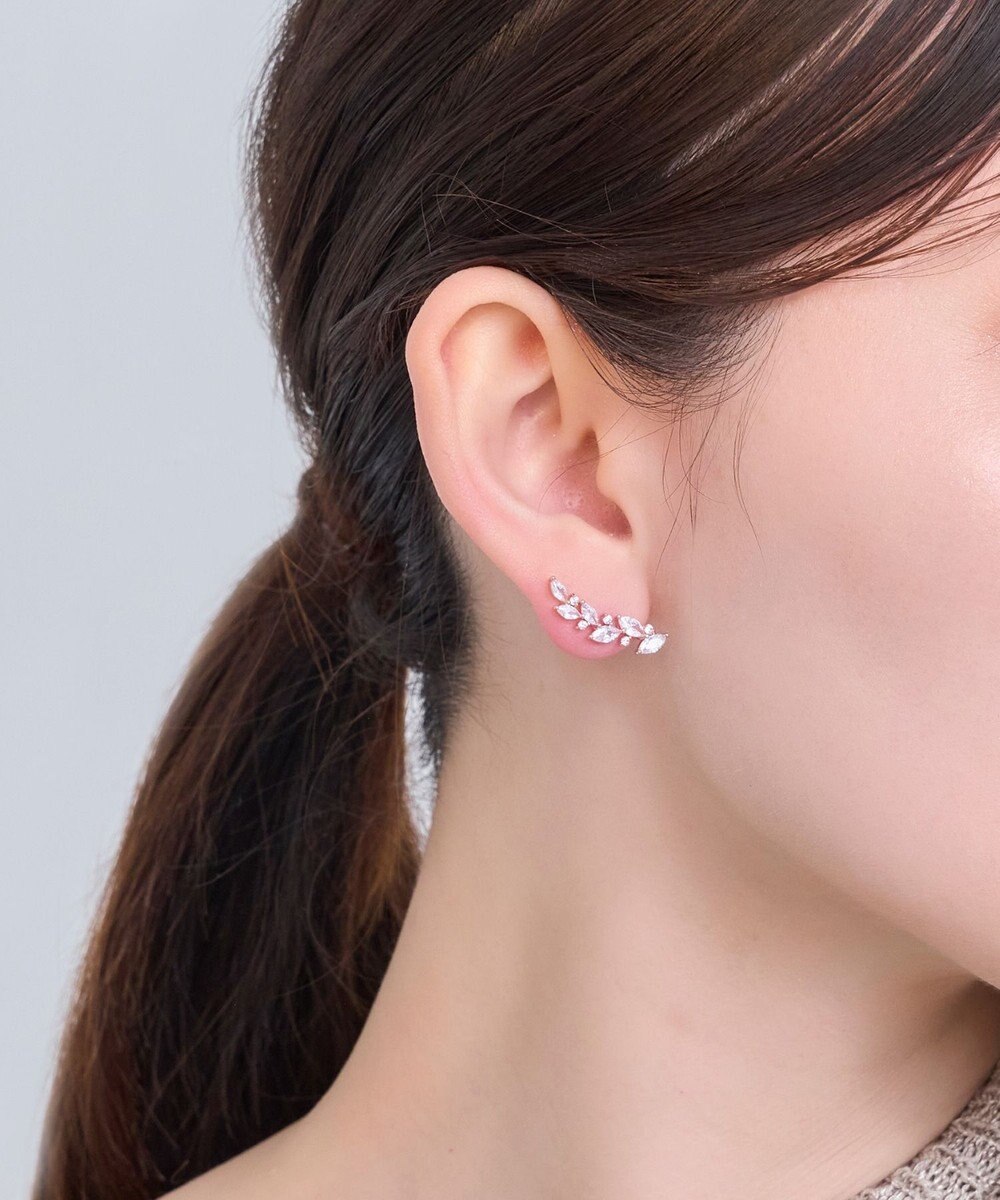 Phoebe リーフグレースビジューピアス&イヤリング　ローズゴールド 