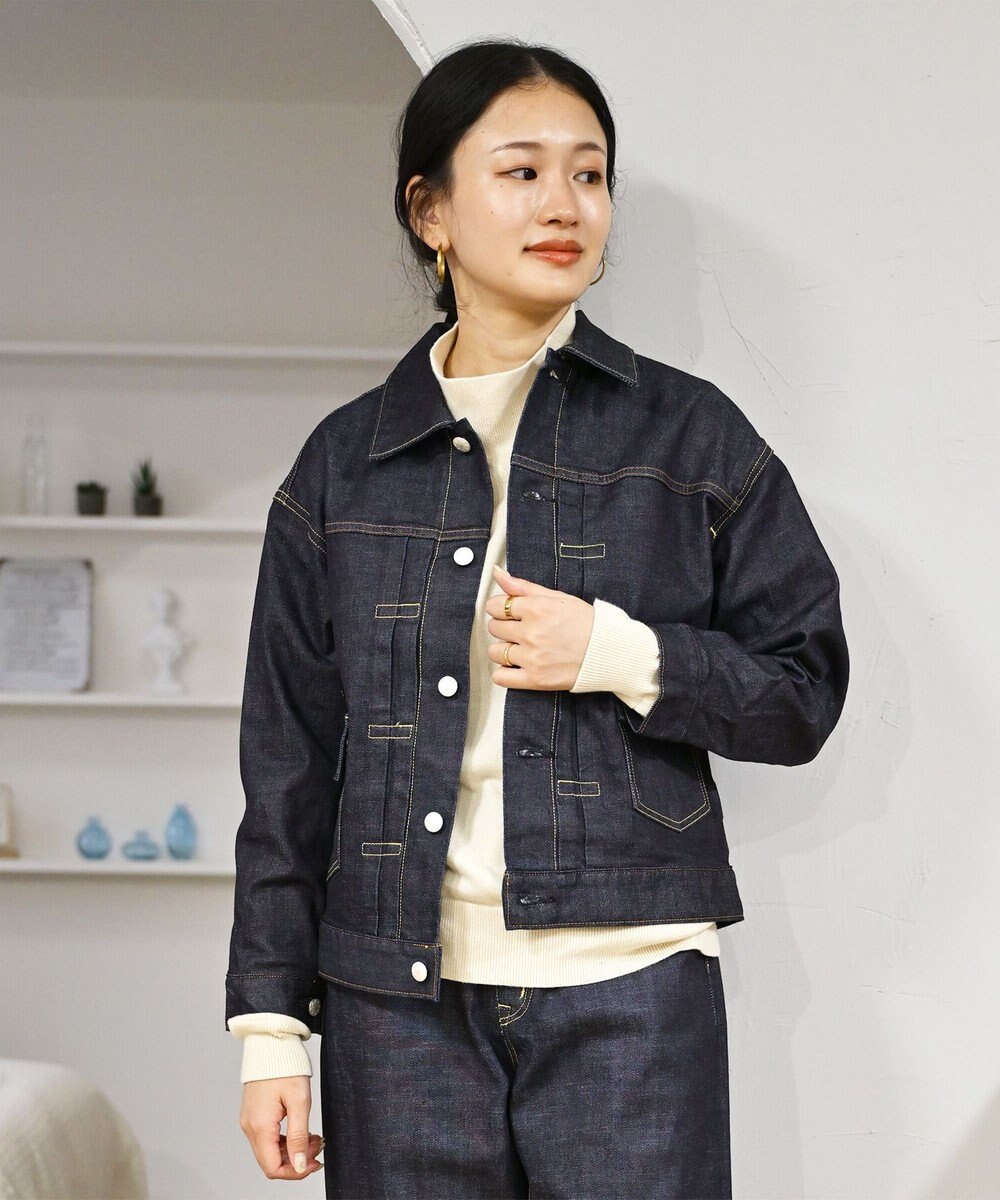 caqu 【洗える/ストレッチ】modern jacket type 2nd. デニムジャケット re.birth