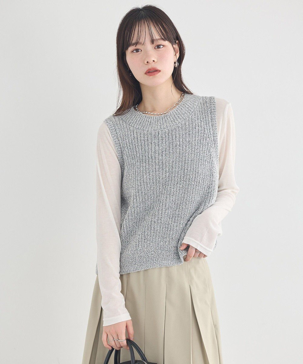 earth music&ecology クルーネックニットベスト 