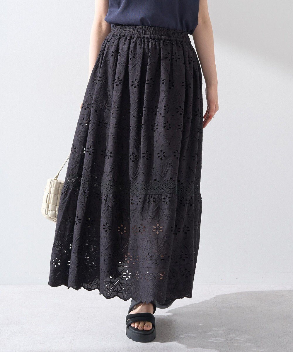 earth music&ecology シフリー刺繍スカート 