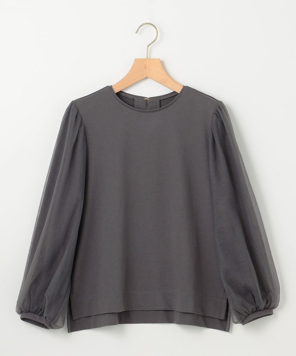 組曲 L ミニ裏毛チュールスリーブ カットソー 